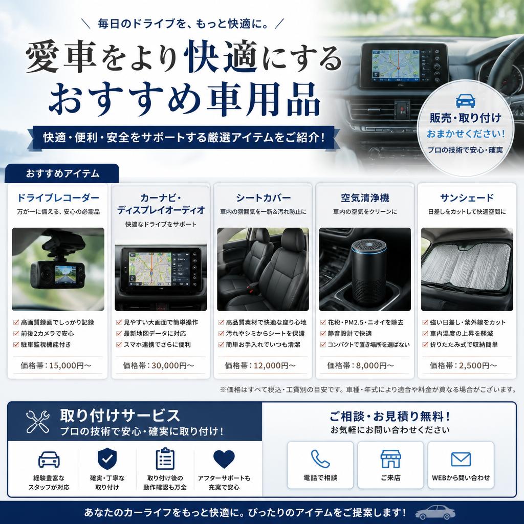 おすすめの車用品をご紹介