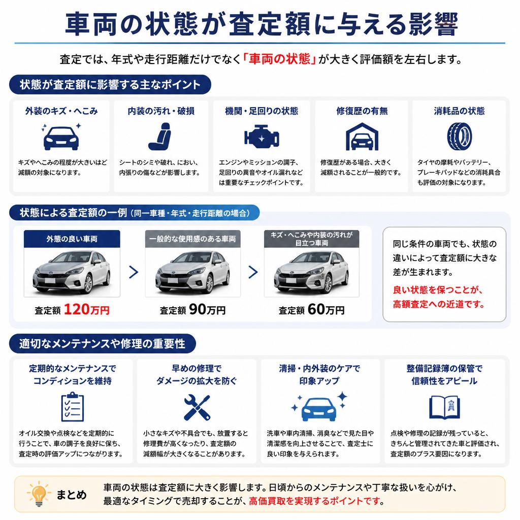 車両状態が査定額に与える影響