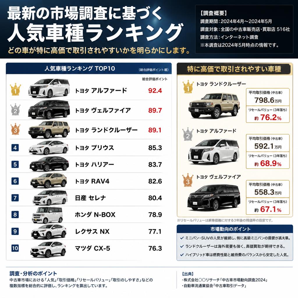 人気車種ランキングを紹介