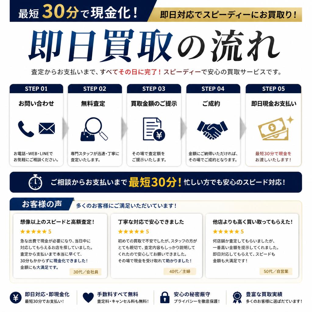 2. 当社の即日買取サービスの魅力